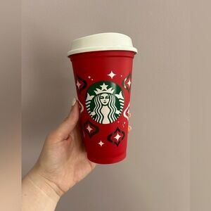 Starbucks Festive Red and White Tumbler